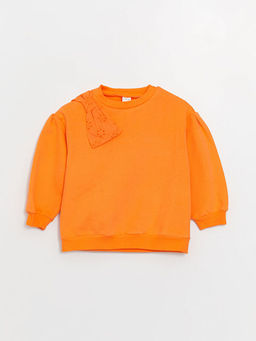 Bisiklet Yaka Fiyonk Detayl? Uzun Kollu K?z Bebek Sweatshirt