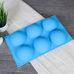 Форма для выпечки силикон. 6 ячеек, 28*16,8*3,2см Полусфера фактурная арт HL-070 (726009)