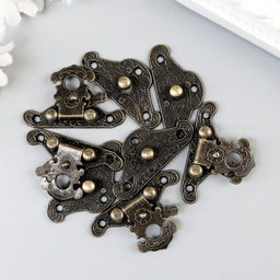 Замок металл для шкатулки «Старинный», набор 4 шт., 3.8×2.8×0.5 см