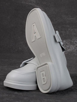 03-PDJ71-3 LT. GRAY Лоферы женские (натуральная кожа)