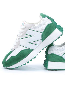 03-A327-17 WHITE/GREEN Кроссовки мужские (натуральная замша, искусственная кожа) - Фабричный китай фото 5
