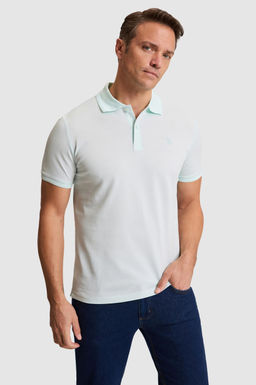 Erkek Su Ye_ili Regular Fit Polo Yaka Basic Ti__rt