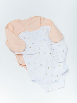 Комплект 2 предмета боди, бел/персик - Lesi kids фото 3