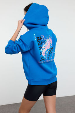 Saks On Arka Bask?l? Oversize/Genis Kal?p Kapusonlu Orme Sweatshirt TWOAW25SW00247