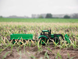 Трактор Прогресс с бортовым прицепом и ковшом инерционный (зелёный) (в коробке) - Полесье фото 13