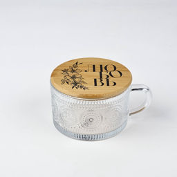 Кружка с крышкой стеклянная Любовь, 450 мл