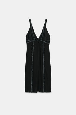VESTIDO BORDADOS ABALORIOS ZW COLLECTION / Negro - Zara фото 6