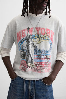 WASHED PRINT T-SHIRT - Zara фото 7