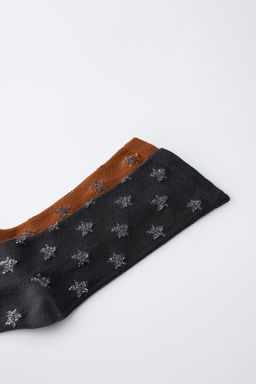 2-PACK OF LONG GLITTER STAR SOCKS - Zara фото 2