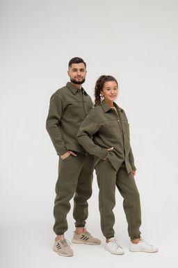 Футер 3х нитка С НАЧЁСОМ унисекс костюм из рубашки и джоггеров - Knitka wear фото 7