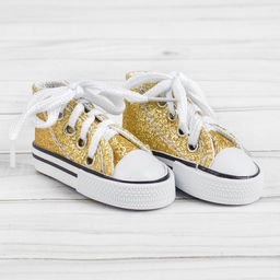 Кеды для кукол Блёстки, длина подошвы: 7,5 см, цвет золотой