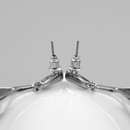 Серьги металл Абстракция свёрнутый лист, цвет серебро - Qf фото 2