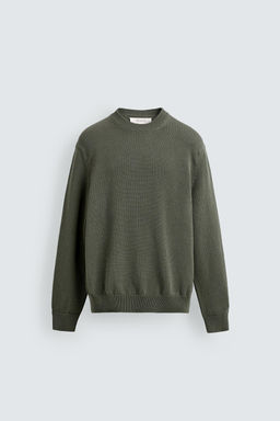JERSEY REGULAR FIT ALGOD?N / Verde gris - Zara фото 7