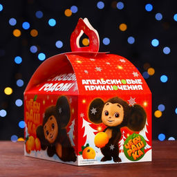 Цена за 5 шт. Подарочная коробка Чебурашка, Сундучок , 18,5 х 12,5 х 16,5 см - Simaland фото 4