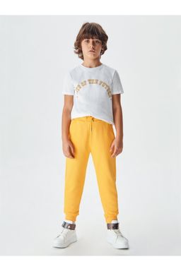 Компрессионный желтый спортивный костюм с эластичной талией 031222871660380