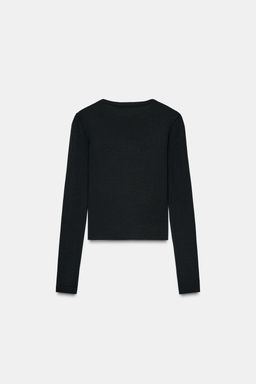 CAMISETA MANGA LARGA / Negro - Zara фото 7