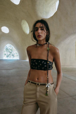 CHINO TROUSERS WITH BRAIDED BELT - Zara фото 11