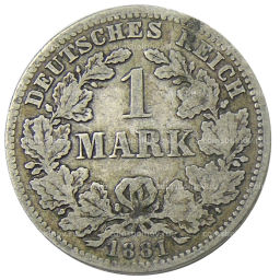 1 марка 1881 года D Германия