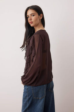 Bordo Volanl? Boho Gomlek TWOAW26GO00045