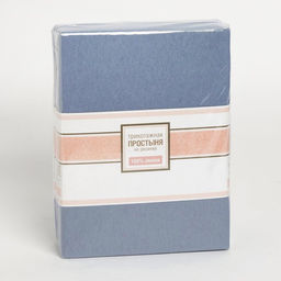 Трикотажная простыня на резинке 120х200х25см, голубой кулирка - Simaland фото 3