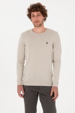 Erkek Slim Fit Bisiklet Yaka Ta_ Basic Kazak
