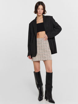 Юбка женская твидовая мини Mark Formelle 152805 клетка на молочном  фото 3