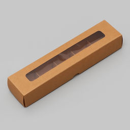 Коробка под 5 конфет с обечайкой, с окном, с тонкими разделителями, КРАФТ 21х5х3,3 см - UPAK LAND фото 2