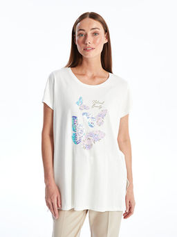 Bisiklet Yaka ??lemeli Kad?n Tunik