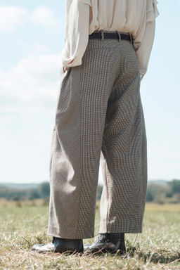 LIMITED EDITION BALLOON CHECK TROUSERS WITH WOOL