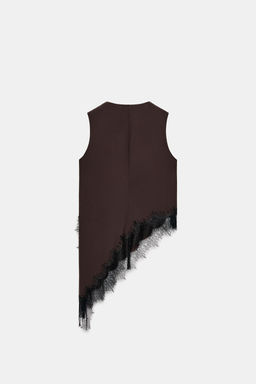 ASYMMETRIC LACE TOP - Zara фото 9