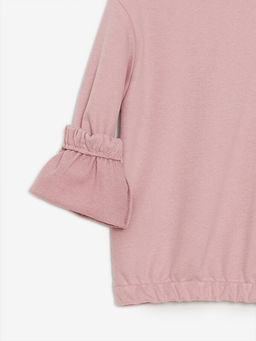 Bisiklet Yaka Bask?l? Uzun Kollu K?z ?ocuk Sweatshirt - Waikiki фото 3