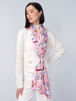 Большой, мягкий, тонкий и очень нежный двусторонний палантин с рисунком - Tantino фото 4