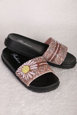 Шлепанцы резиновые со стразами