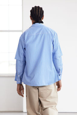 TRENDYOL MAN Limited Edition Mavi Relaxed Fit Alttan C?kma Kollu Gomlek TMNAW25GO00031 - Trendyolmilla фото 4