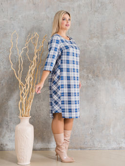 Платье 1356 голубая клетка - Novita фото 4