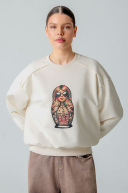 Арт. 1-3105 Свитшот женский 44-50 (4 шт) Цвет:бежевый - Калинка фото 10