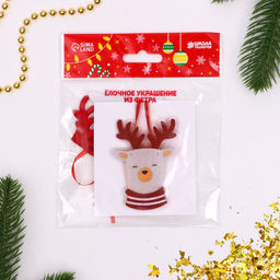 Набор для творчества. Создай ёлочное украшение из фетра «Олень в шарфике»