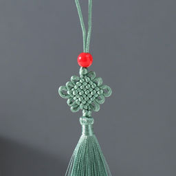 Цена за 10 шт. Подвеска текстиль, пластик Узел счастья и бесконечности, лагуна, 8.5 см - Simaland фото 2