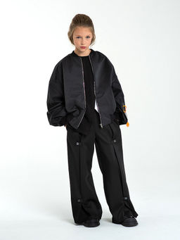 Черная куртка-бомбер, модель 1701 - Mooriposh фото 8