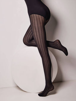 Колготки фантазийные CONTE LACY LINE Колготки с ажурным рисунком и полосами nero - Conte elegant фото 3