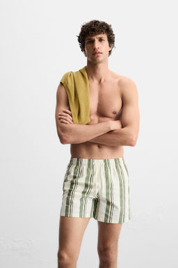STRIPED MID-LENGTH SWIMMING TRUNKS - Zara фото 2