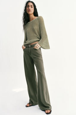 JEANS Z1975 WIDE LEG TIRO ALTO FLUIDO / Khaki