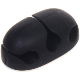 Цена за 6 шт. Держатель для проводов на липком слое "ДОМАНИЯ", 3 порта, цвет черный, 3,5*2см ( упак. ZIP пакет)