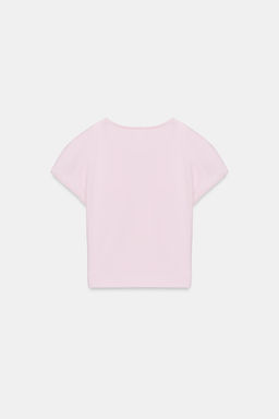 CAMISETA CROPPED MANGA CORTA / Rosa tiza - Zara фото 4