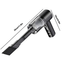 Беспроводной мини пылесос для авто и дома 2в1 Vacuum cleaner, черный, с насадками czone smart - Buro фото 4