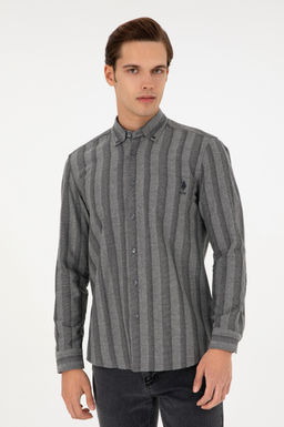 Мужская серая рубашка с длинным рукавом Неожиданная скидка в корзине - U.s. polo assn фото 3