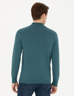 Базовый трикотажный свитер приталенного кроя Petrol Half Fisherman - Cacharel фото 5