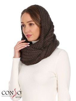 KN180334 - коричневый Шарф женский. Размер 40х60 см - Conso фото 2