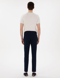 Lacivert Slim Fit Gofre Yazl_k Kanvas Pantolon - Pierre cardin фото 4