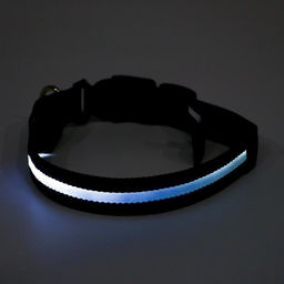 Ошейник с подсветкой размер S, ОШ 35-43 х 2,5 см, 3 режима свечения чёрный - Пижон фото 5